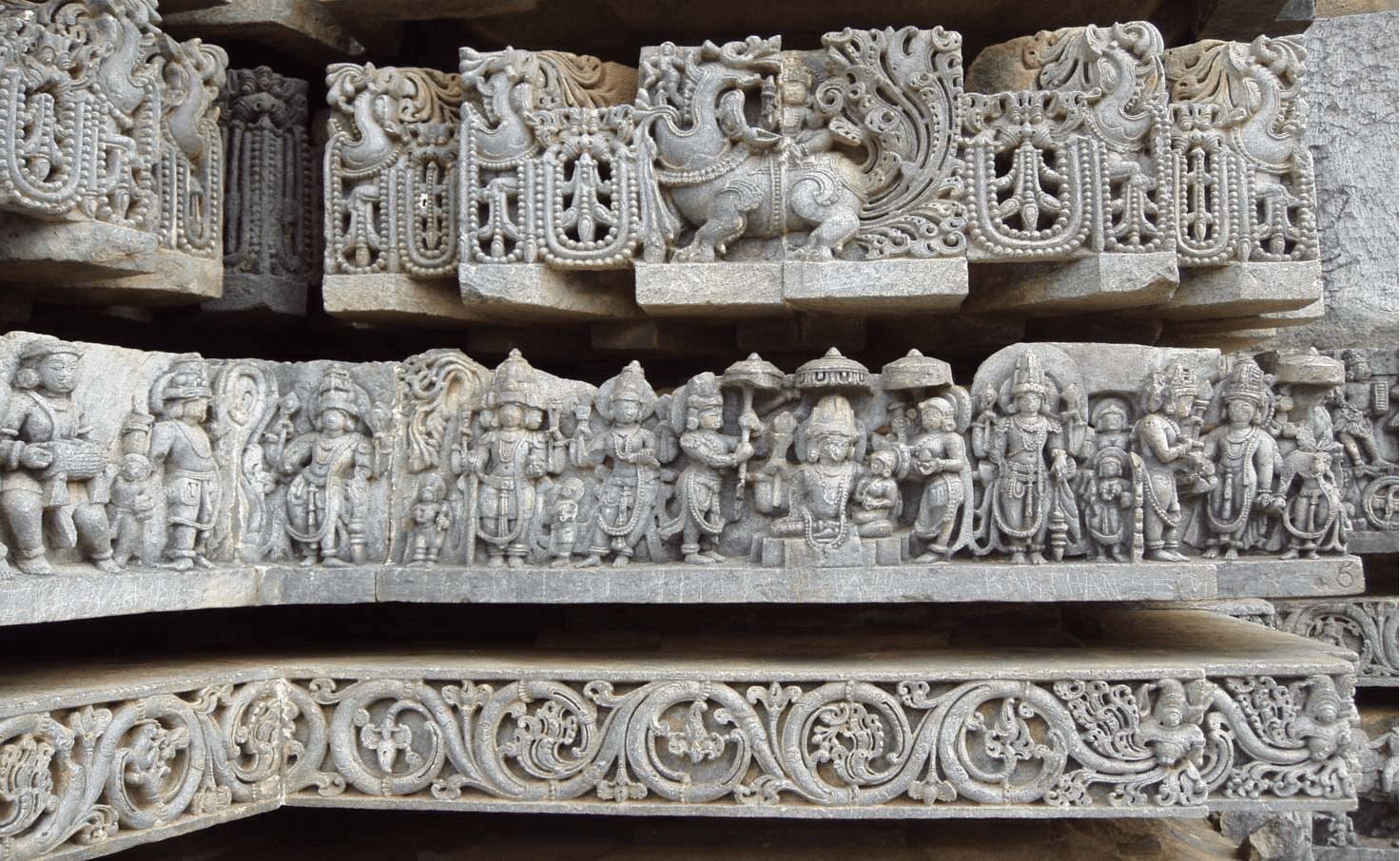 Relief panels depicting stories from the Epics
