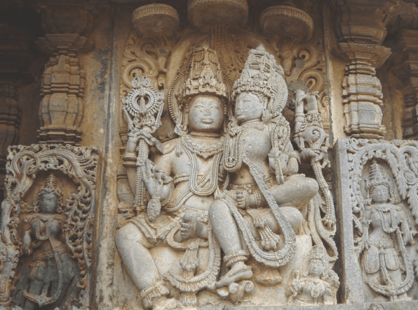 Vishnu and his consort Laxmi